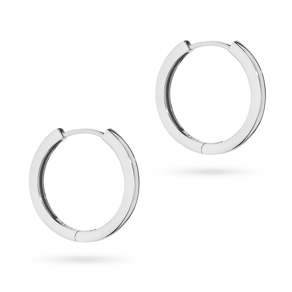 Strieborný Kruhové zásuvacie Náušnice 15mm