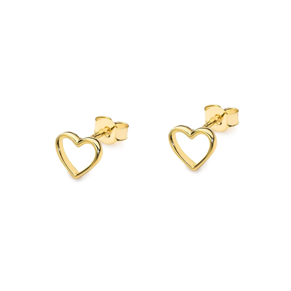 Gold Stud Earrings Hearts