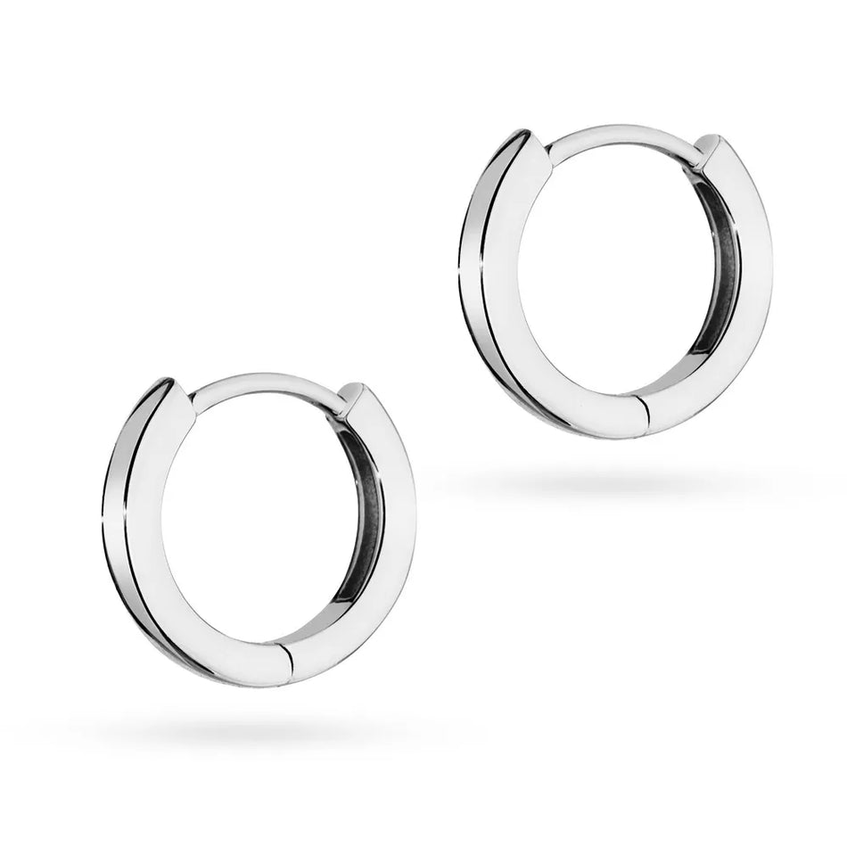 Strieborný Kruhové zásuvacie Náušnice 12mm