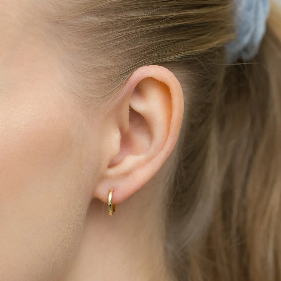 Pozlátené Strieborné Kruhové zásuvacie náušnice