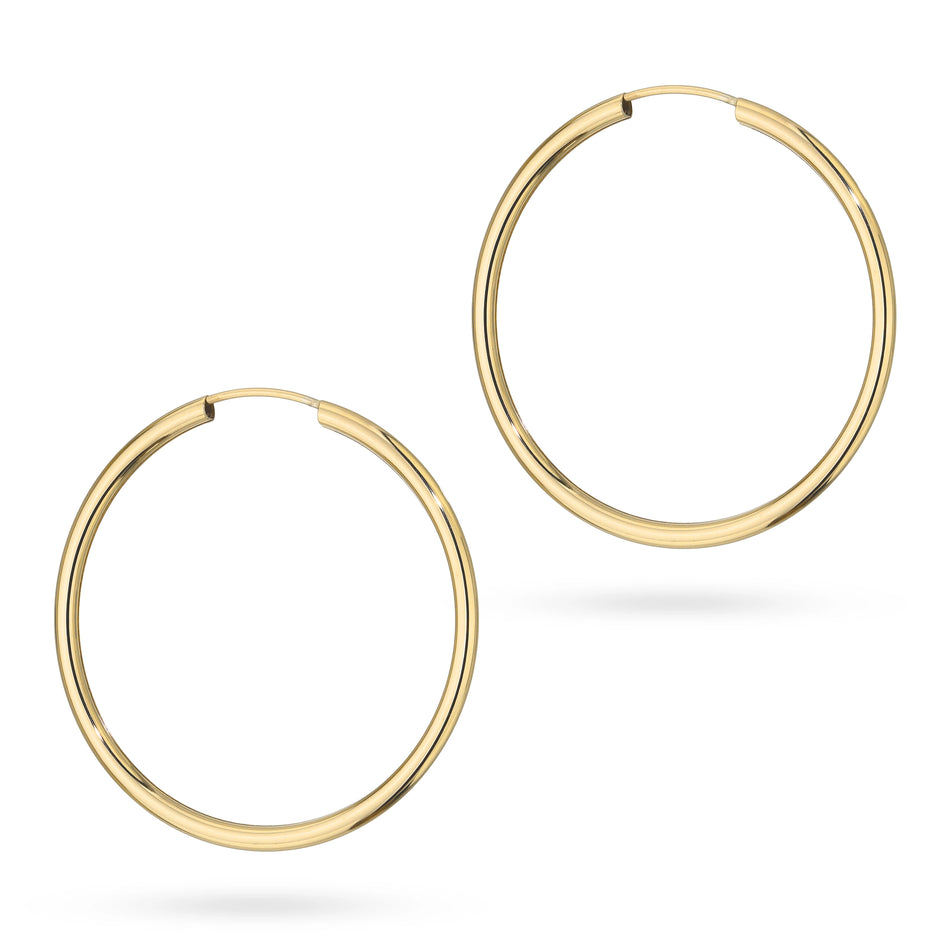 Classic round hoop gold earrings 18-45mm