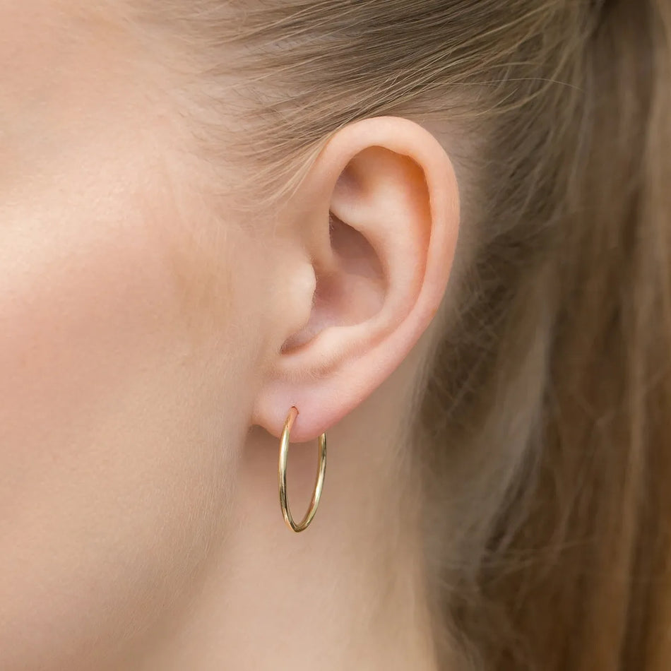 Gold Creole Earrings 15-22mm