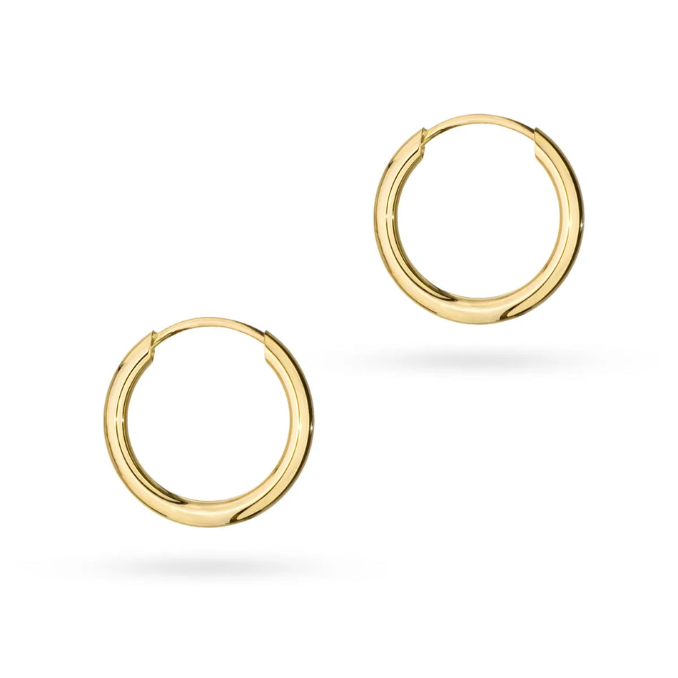 Gold Creole Earrings 12mm