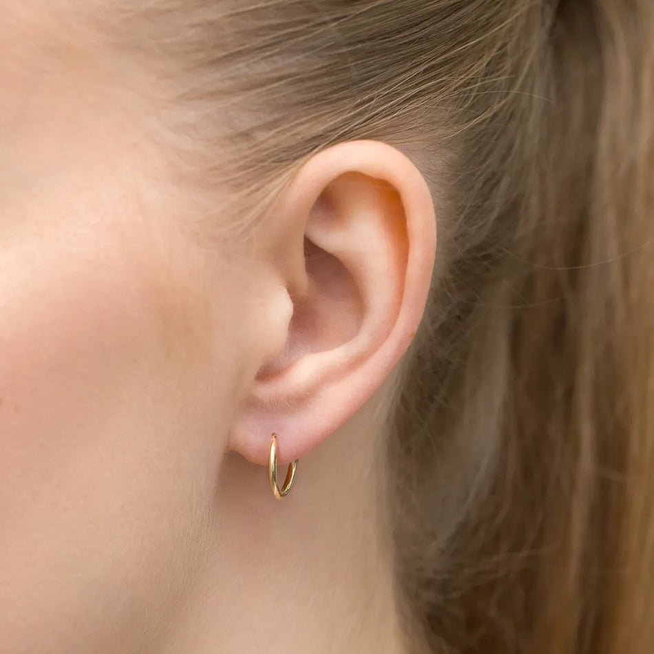 Gold Creole Earrings 12mm