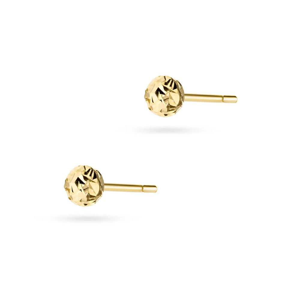 Gold Stud Earrings Beads 3-8mm
