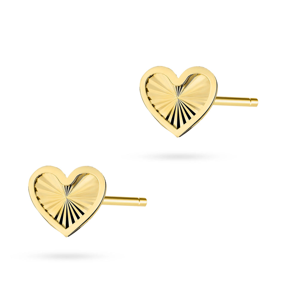 Children's Gold Stud Earrings Hearts