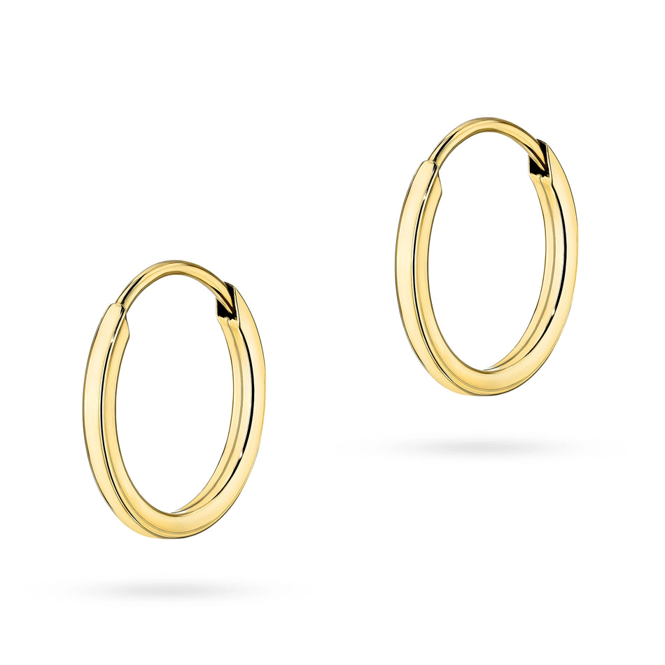 Gold Creole Earrings 10mm