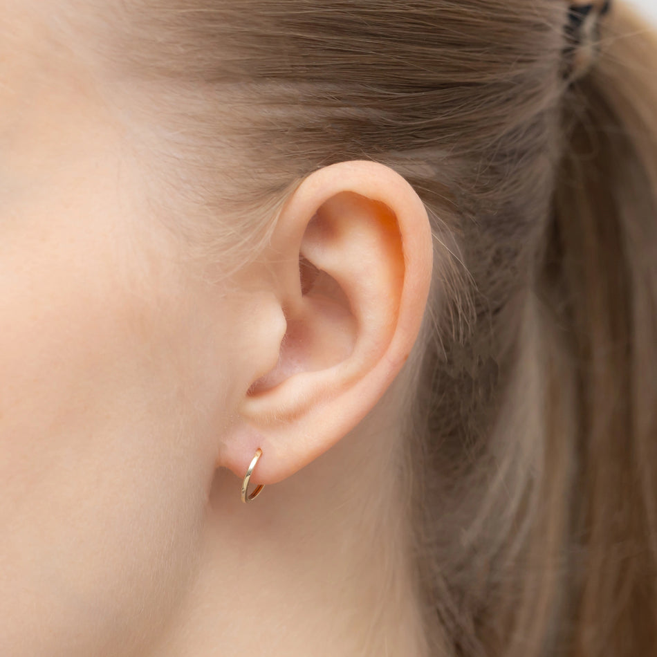 Gold Creole Earrings 10mm