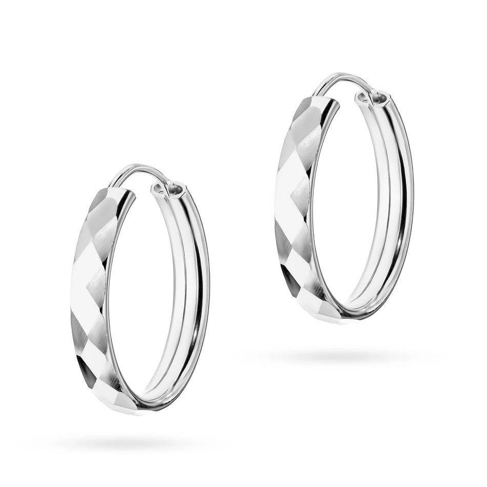 Strieborný Kruhové zásuvacie Náušnice