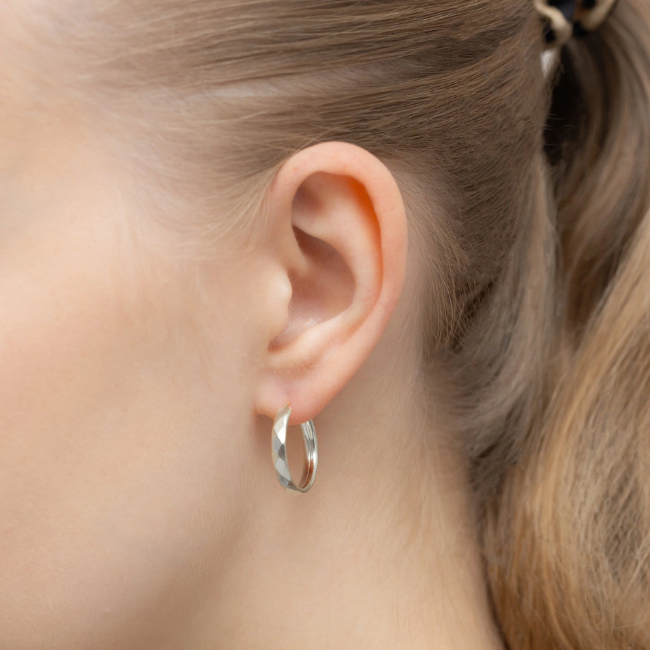 Strieborný Kruhové zásuvacie Náušnice