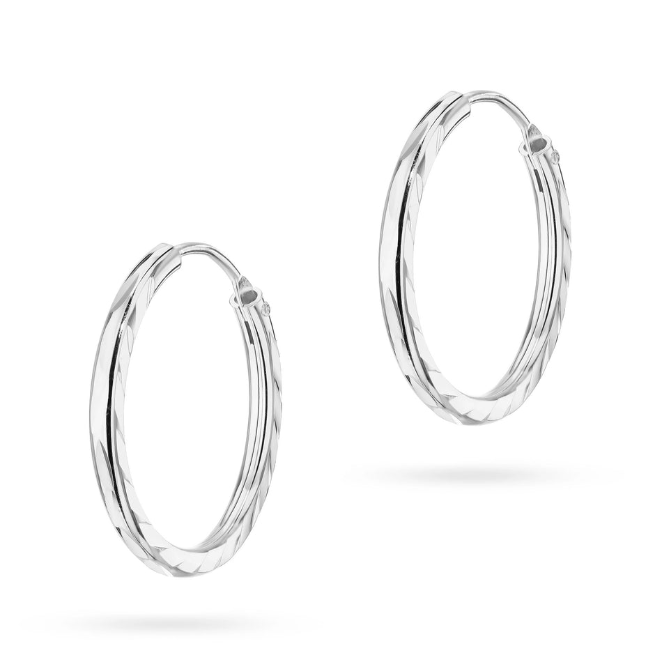 Strieborný Kruhové zásuvacie Náušnice