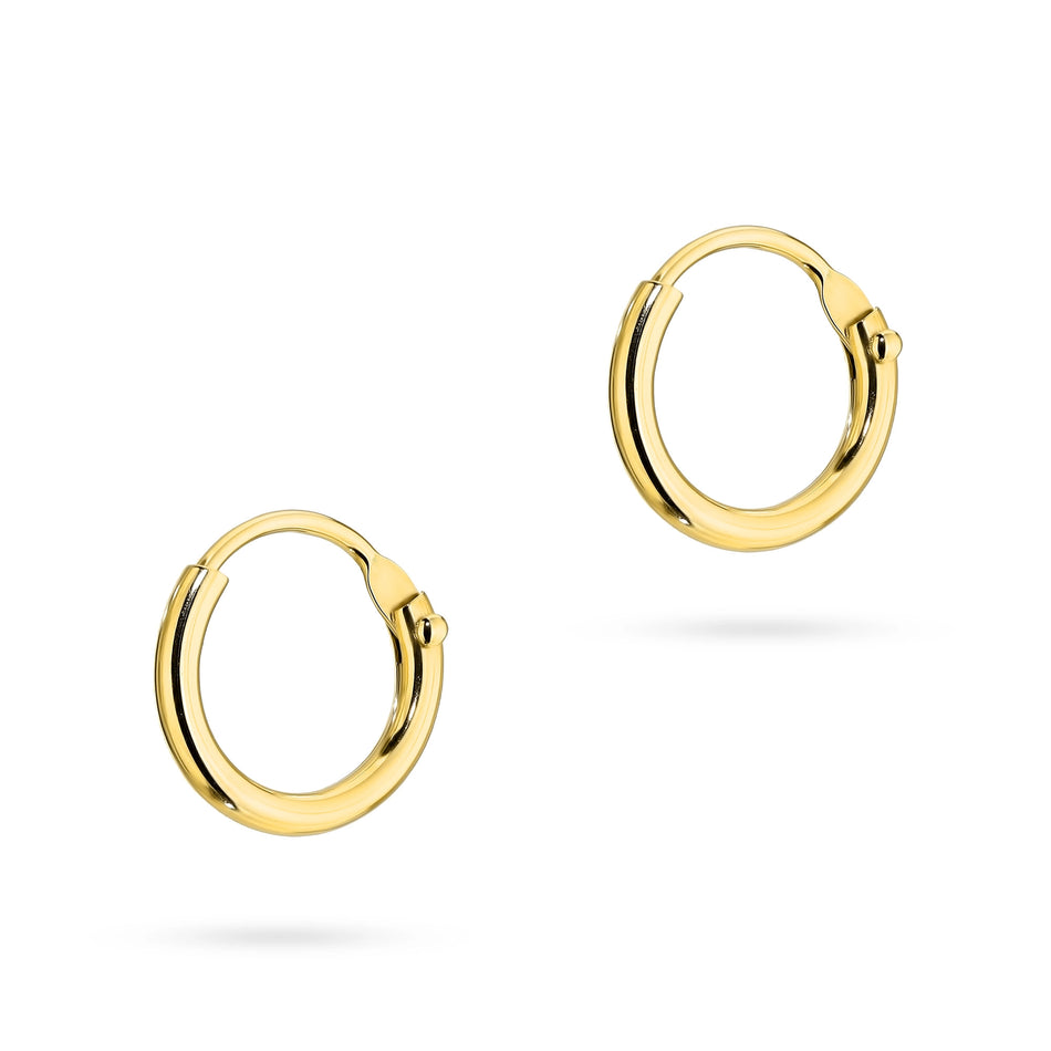Gold Creole Earrings 9mm