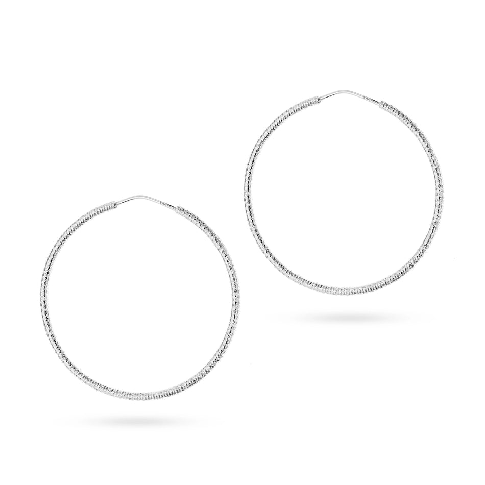 Strieborný Kruhové zásuvacie Náušnice 25-45mm