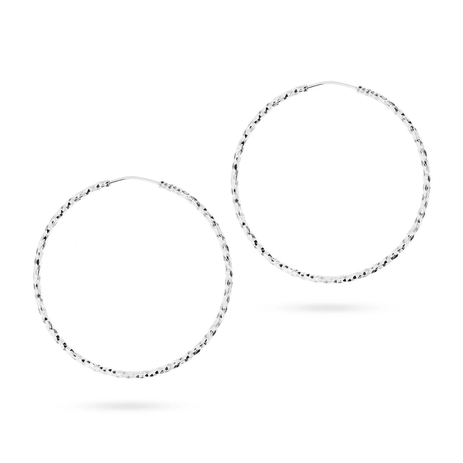 Strieborný Kruhové zásuvacie Náušnice 25-45mm