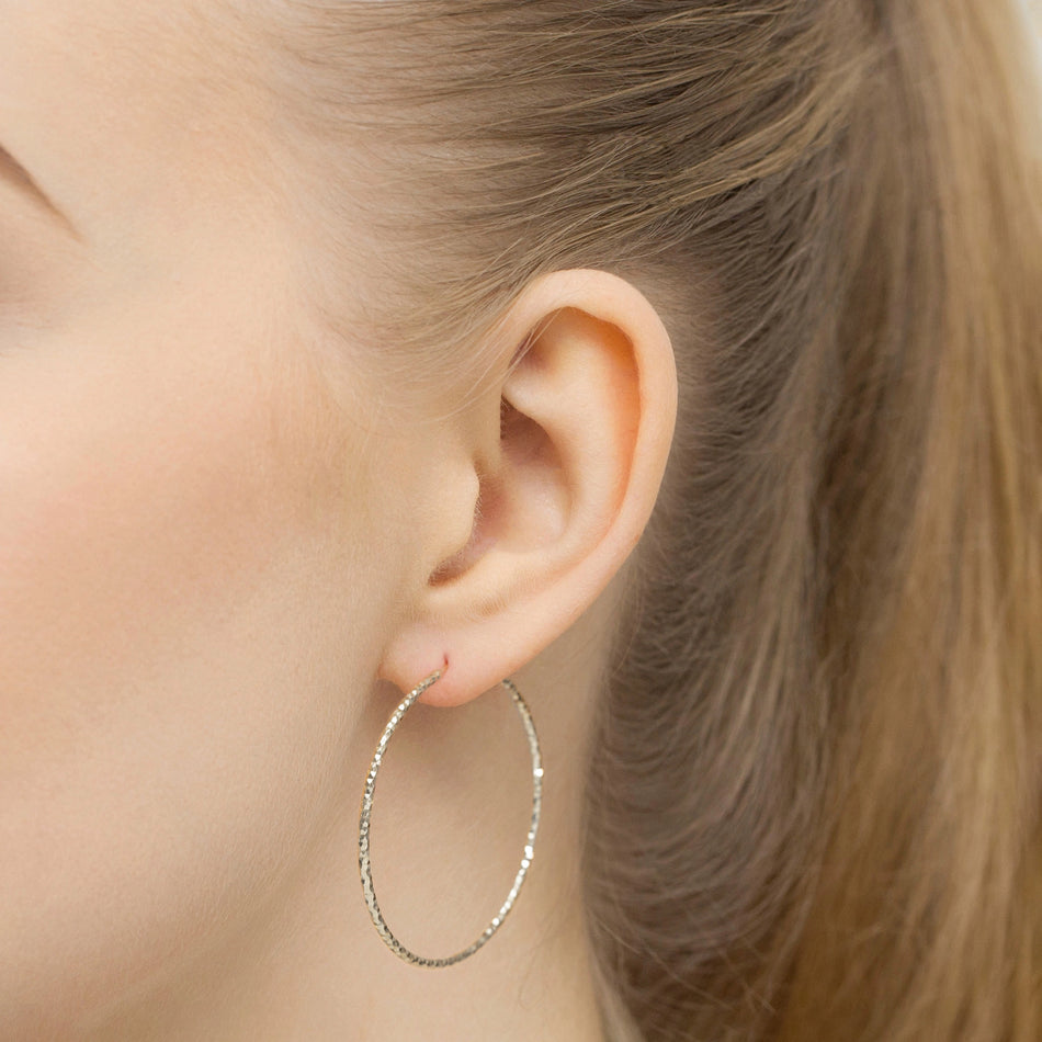Strieborný Kruhové zásuvacie Náušnice 25-45mm