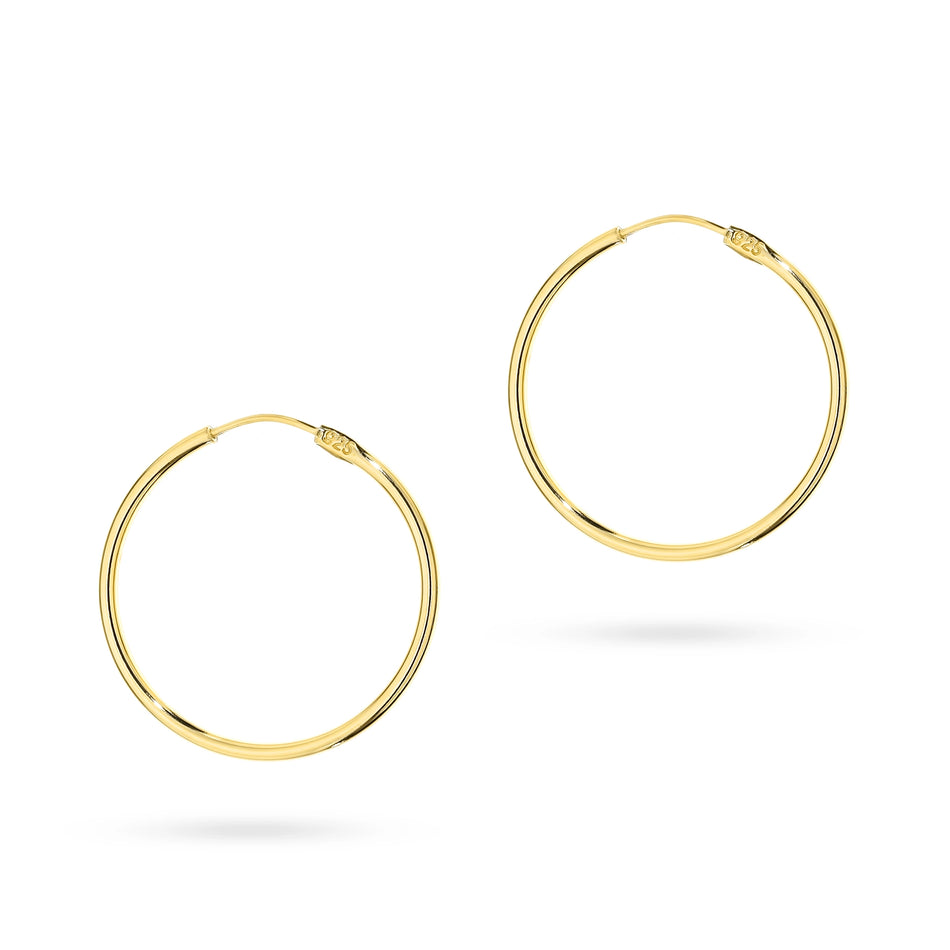 Pozlátené strieborné kruhové zásuvacie náušnice