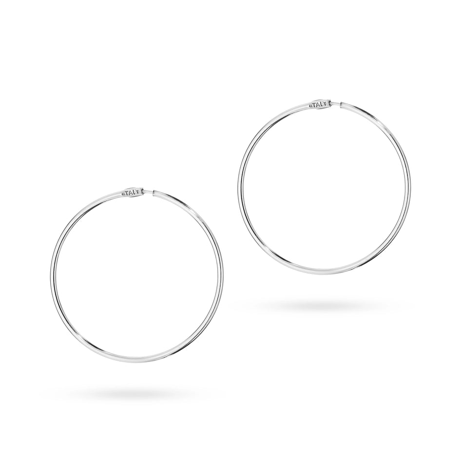 Strieborný Kruhové zásuvacie Náušnice 13-52mm