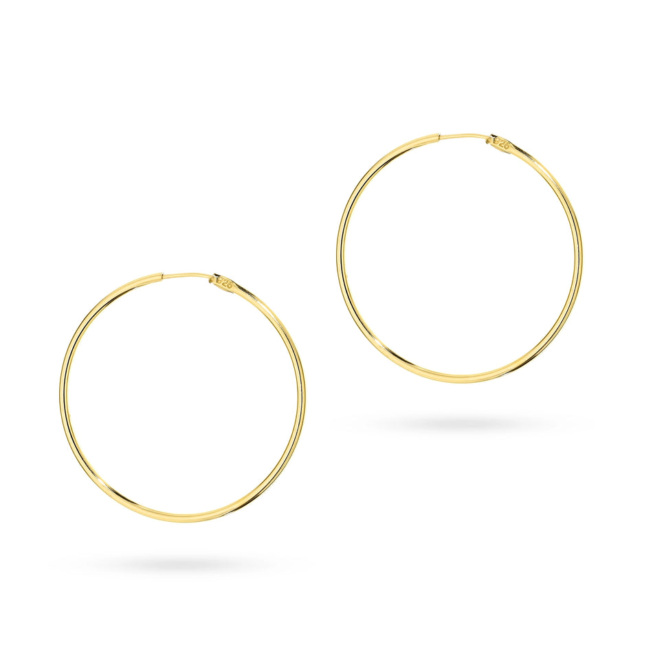 Pozlátené strieborné kruhové zásuvacie náušnice