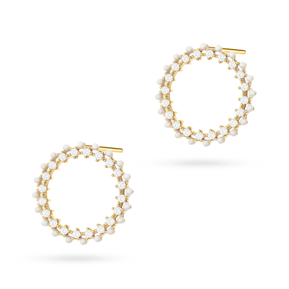 Gold-plated Silver Stud Earrings with Zirconia