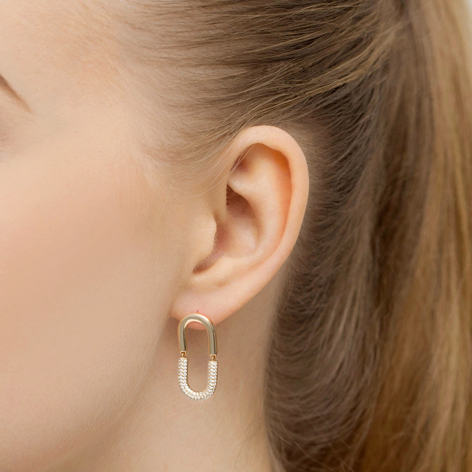 Gold-plated Silver Stud Earrings with Zirconia