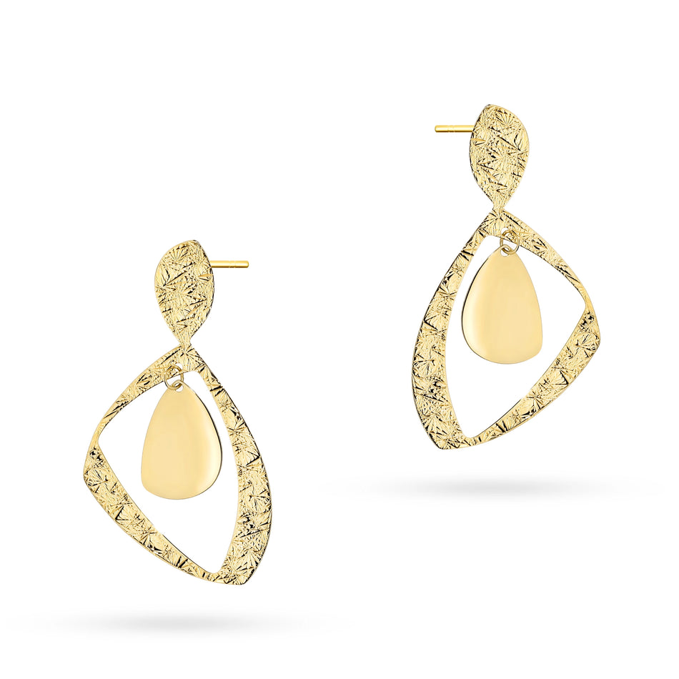 Zlaté puzeta náušnice geometrické