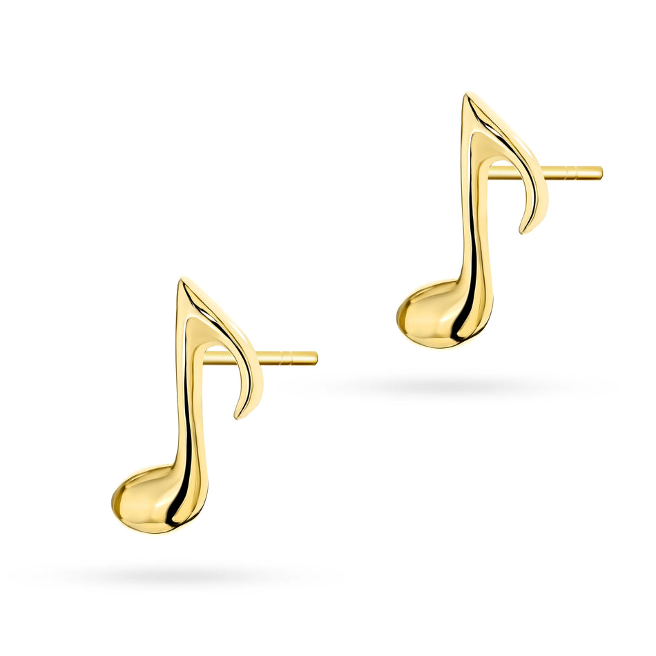 Gold Earrings Eighth Notes