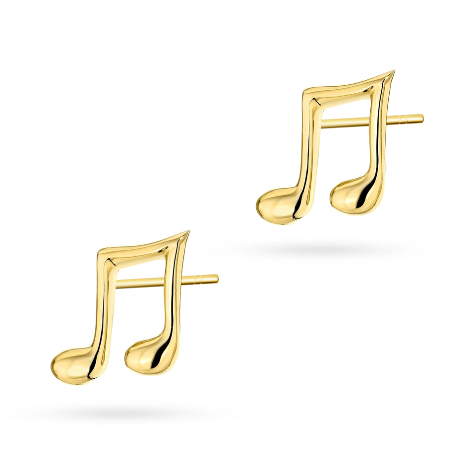 Gold Earrings Eighth Notes