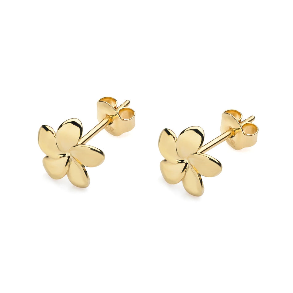 Gold Earrings Flowers