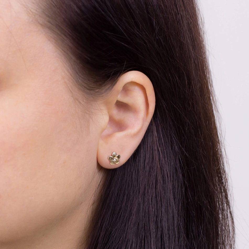 Gold Earrings Flowers