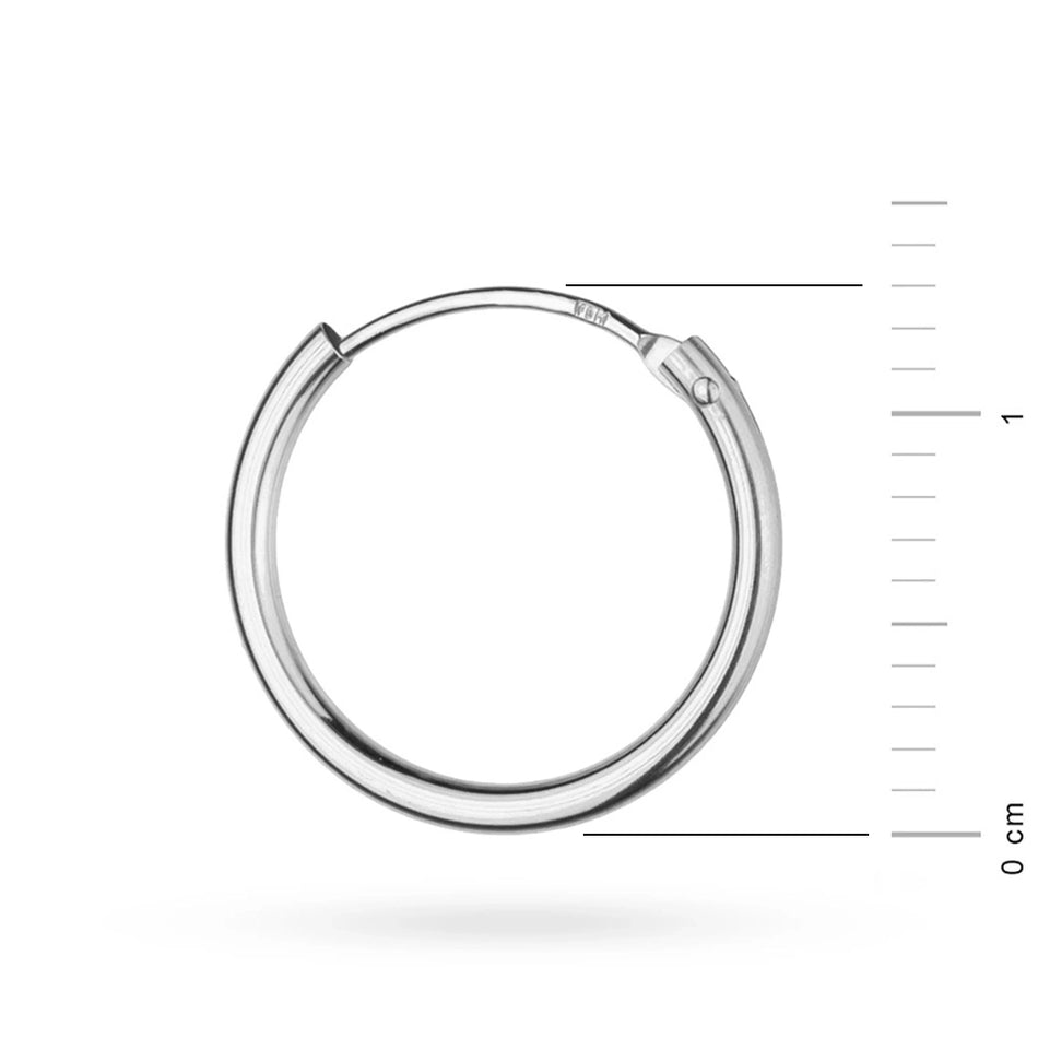 White Gold Creole Earrings 13mm