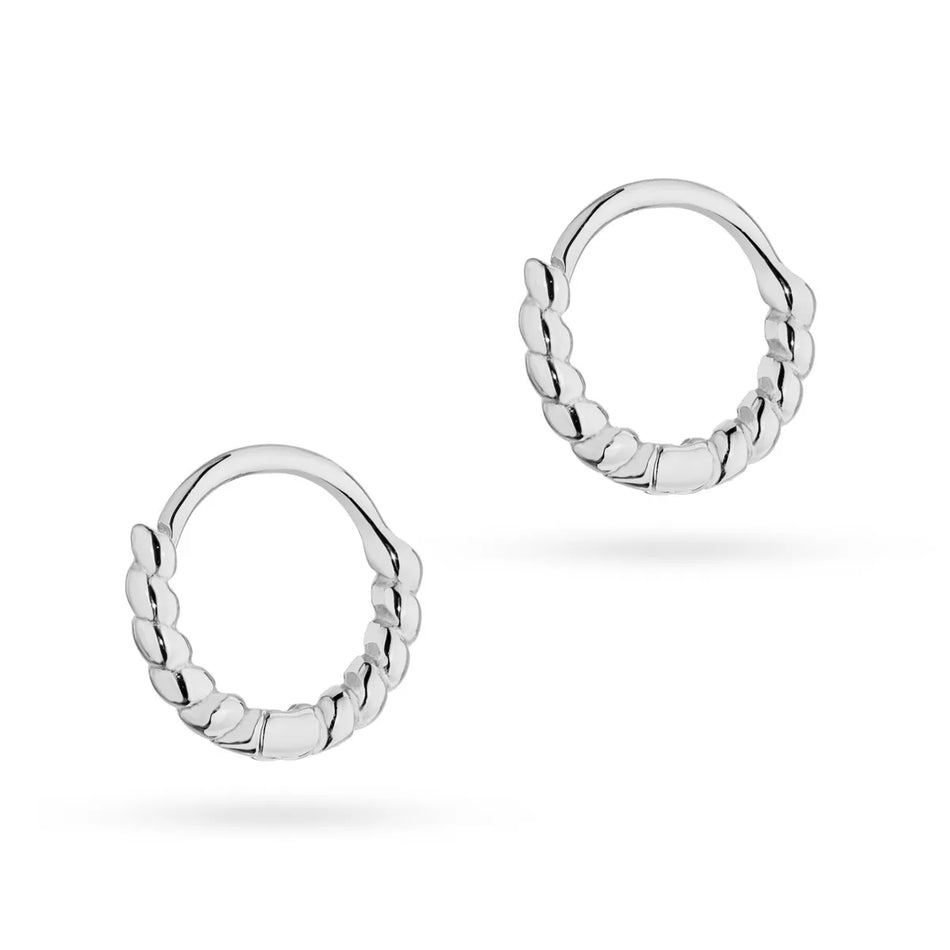 Strieborný Kruhové zásuvacie Náušnice