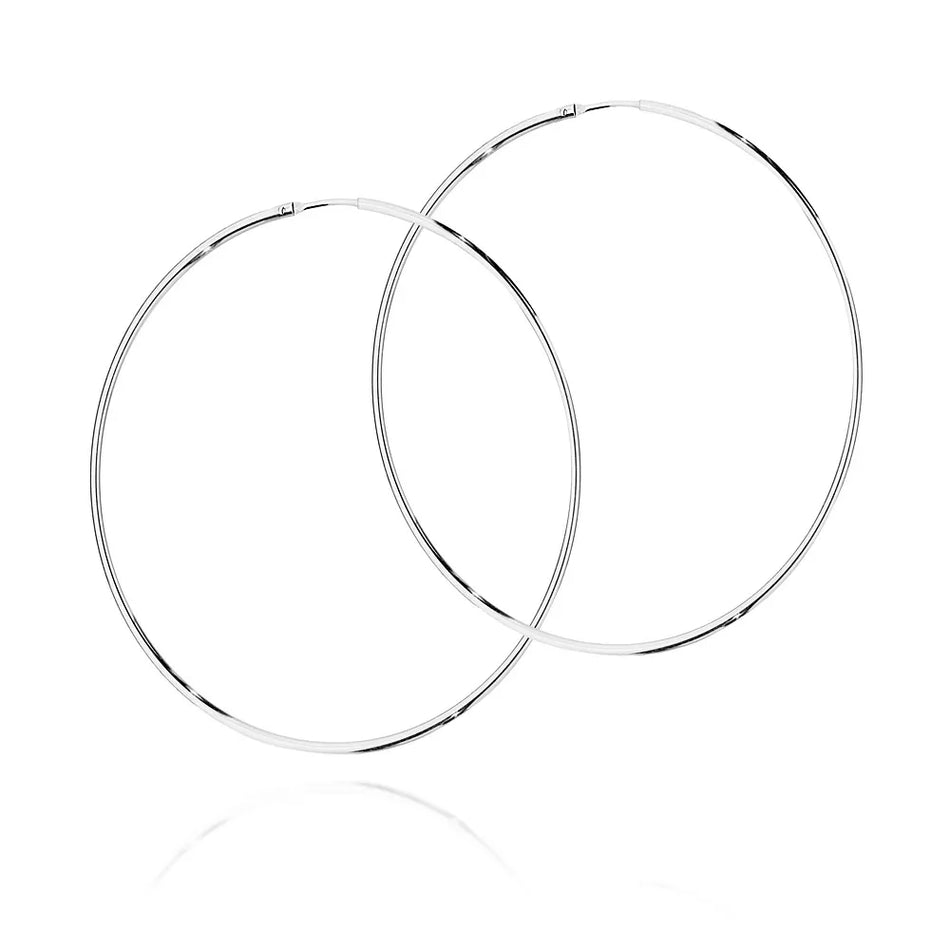 Strieborný Kruhové zásuvacie Náušnice