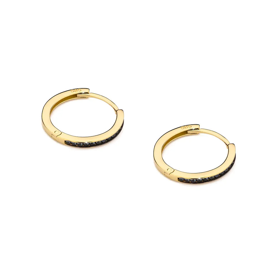 Gold Creole Earrings with Zirconia