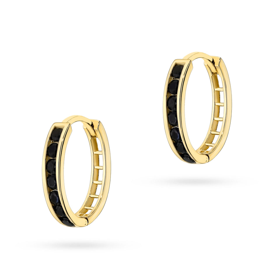 Gold Creole Earrings with Zirconia 10mm