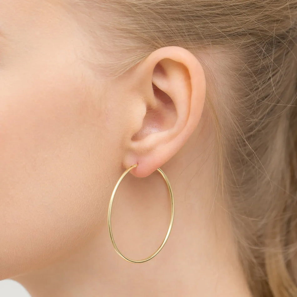 Pozlátené strieborné kruhové zásuvacie náušnice