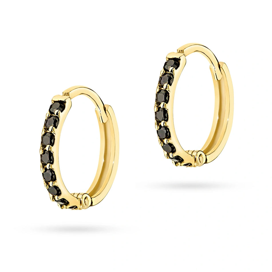 Gold Creole Earrings with Zirconia