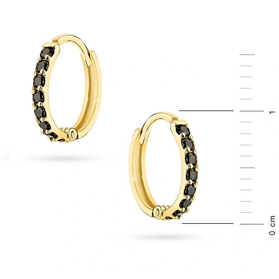 Gold Creole Earrings with Zirconia