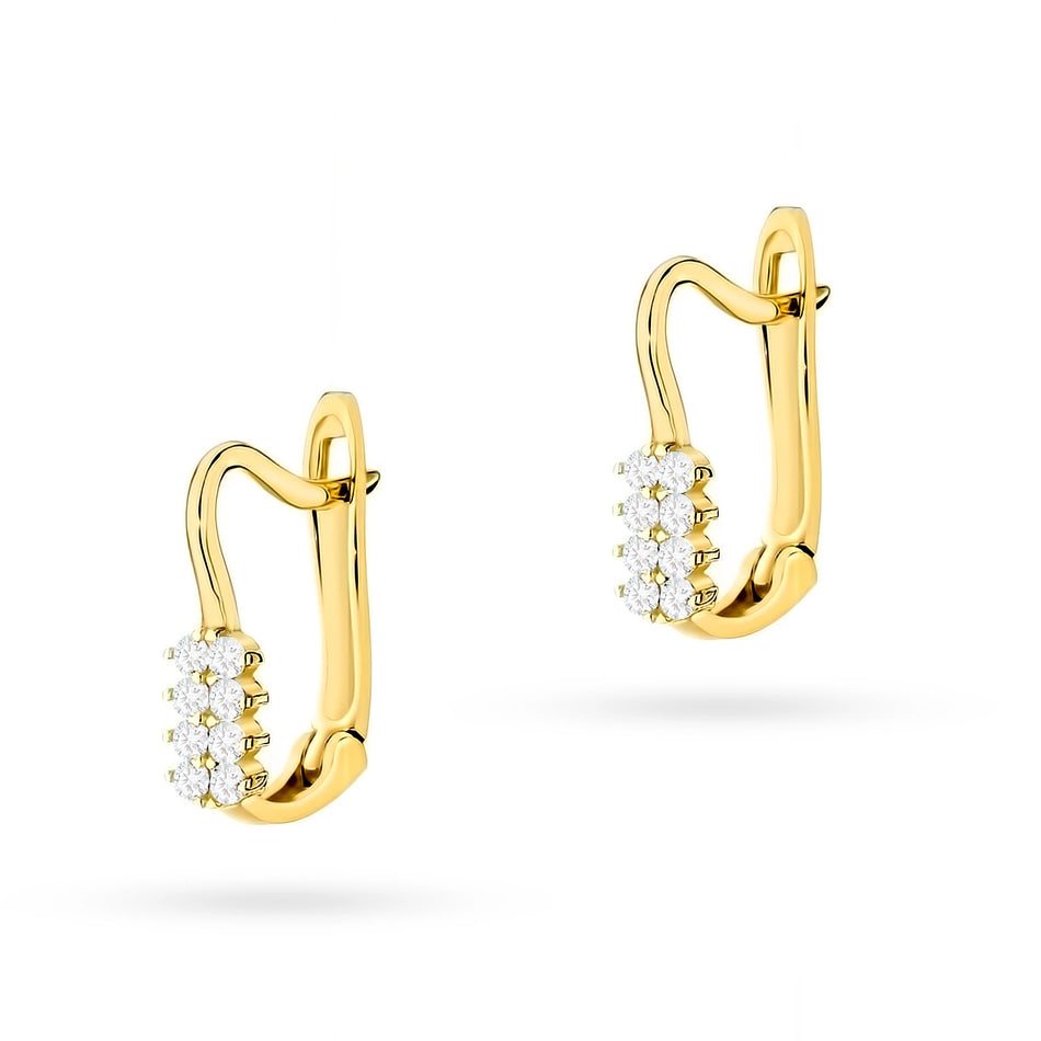 Gold Earrings with Zirconia