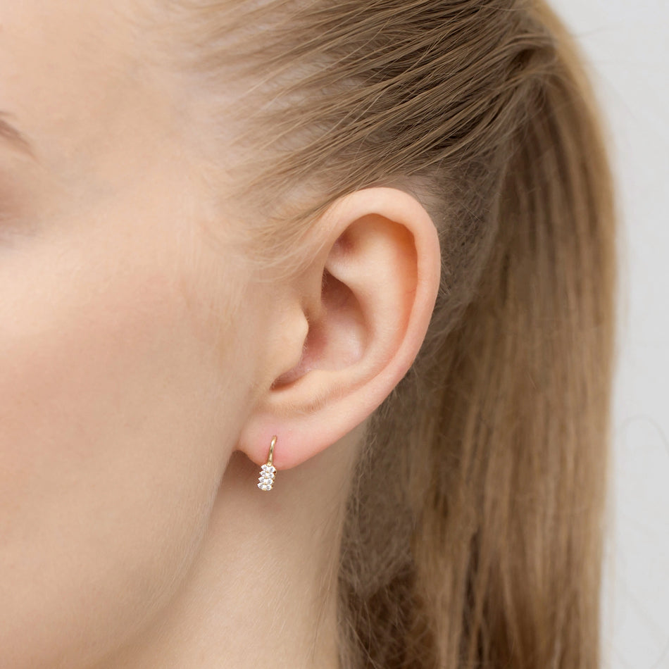 Gold Earrings with Zirconia