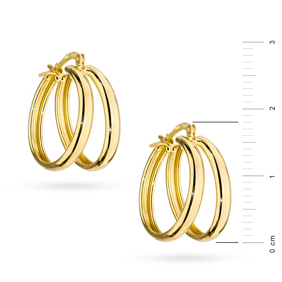 Pozlátené Strieborné Kruhové zásuvacie náušnice