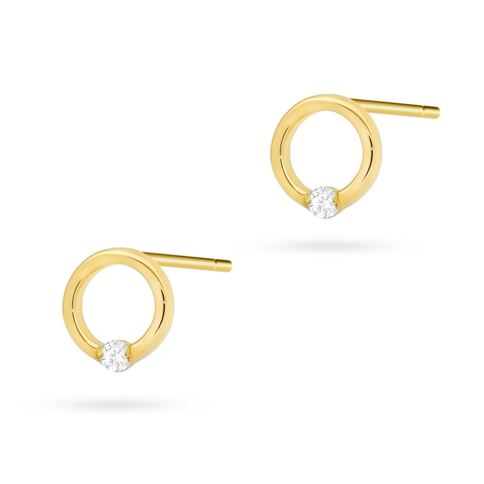 Gold Earrings with Zirconia