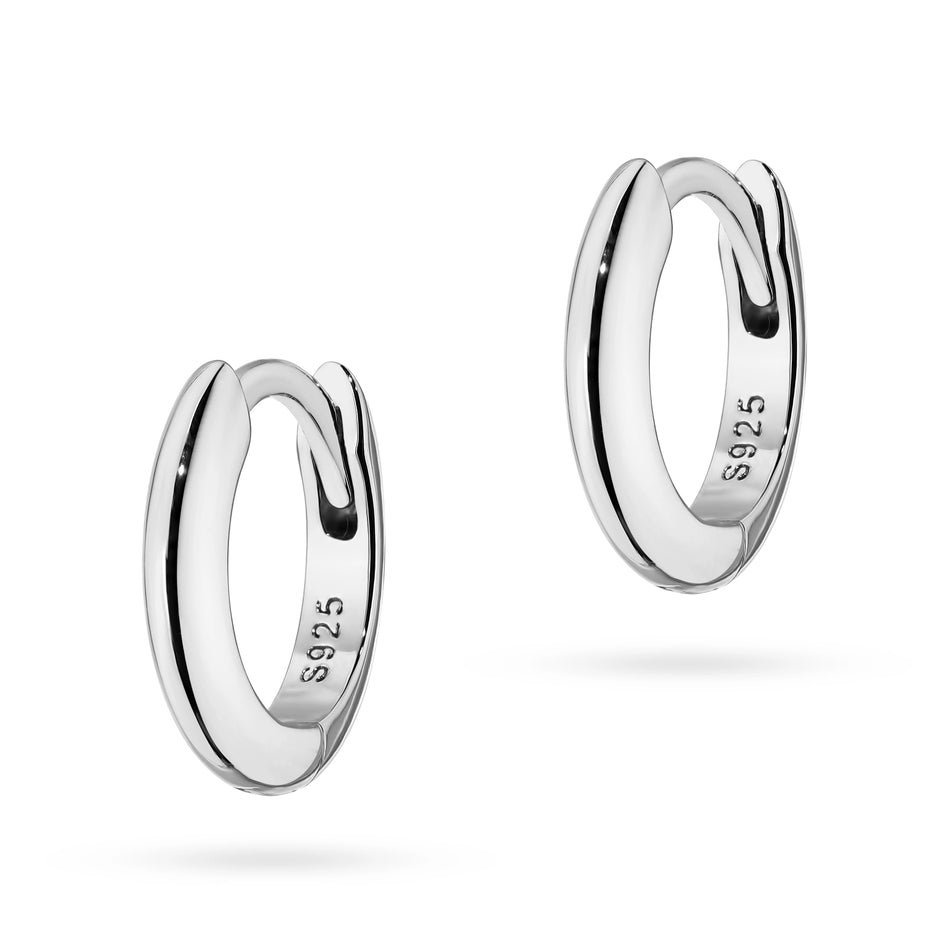 Strieborný Kruhové zásuvacie Náušnice 12mm