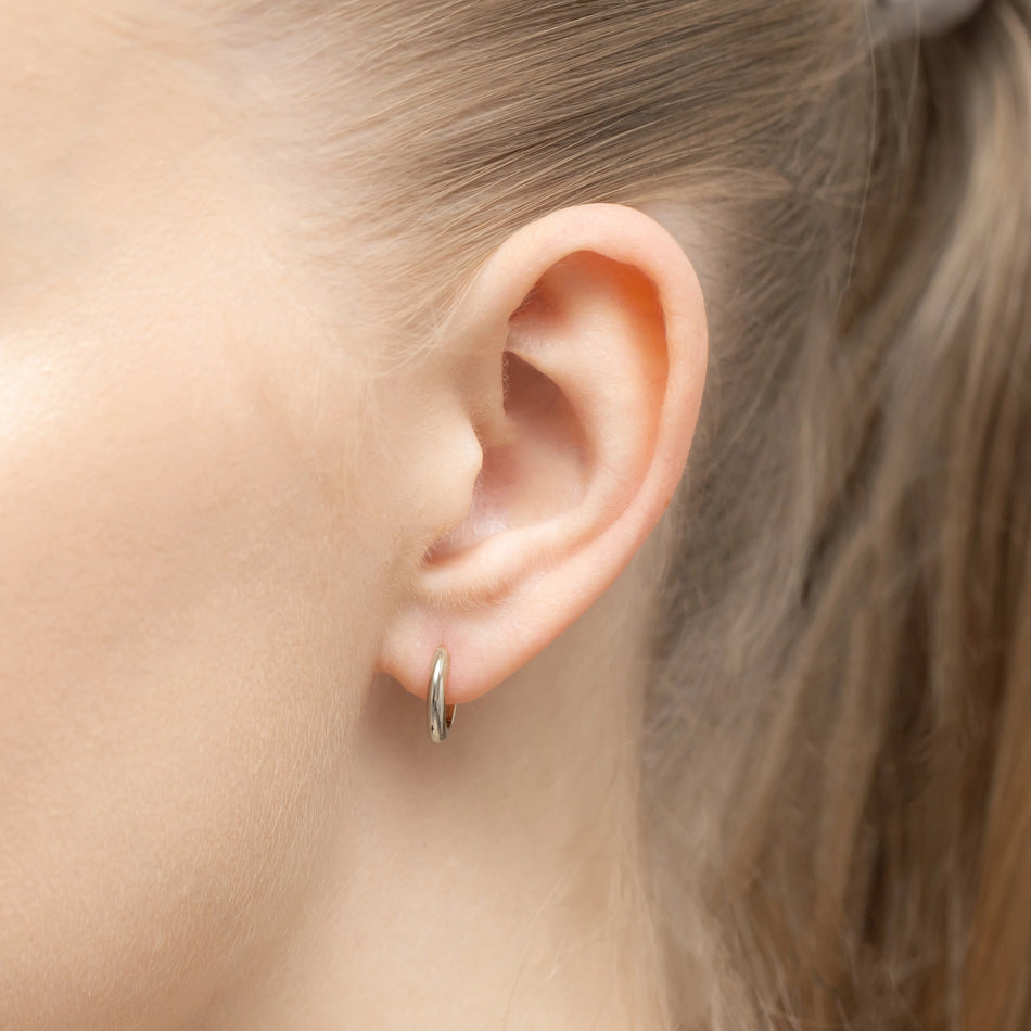 Strieborný Kruhové zásuvacie Náušnice 12mm