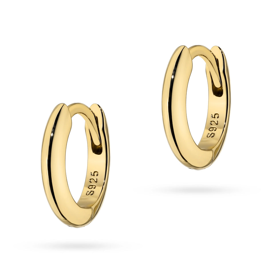 Pozlátené strieborné kruhové zásuvacie náušnice