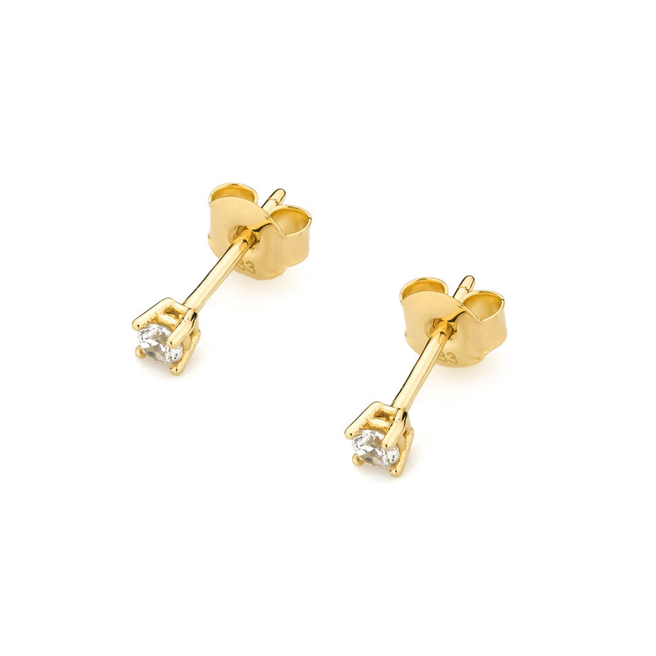 Gold Earrings with Zirconia