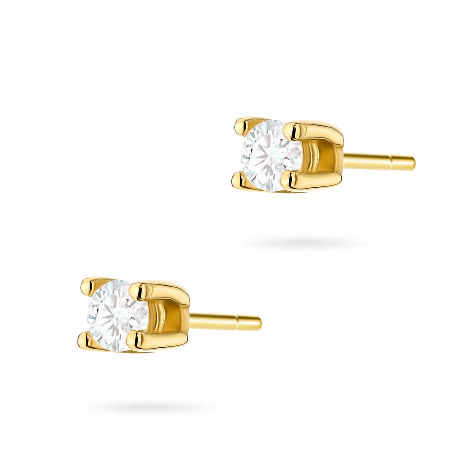 Gold Earrings with Zirconia