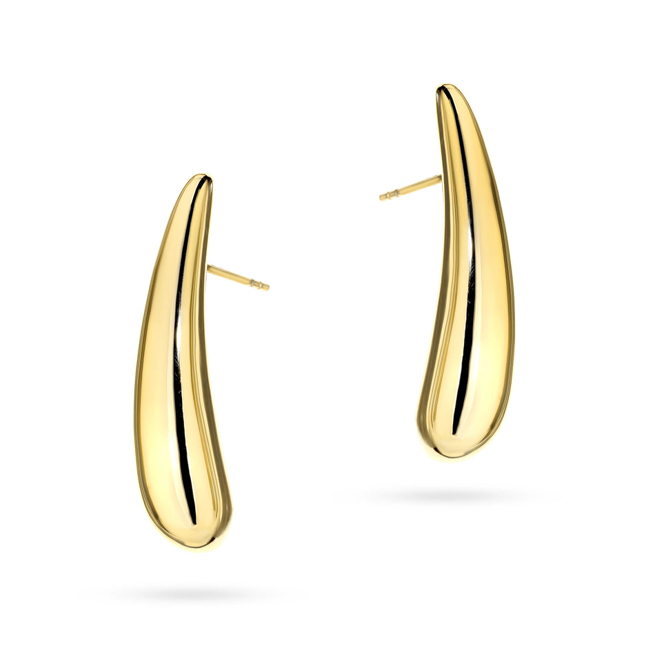 Gold-plated Silver Stud Earrings with Zirconia