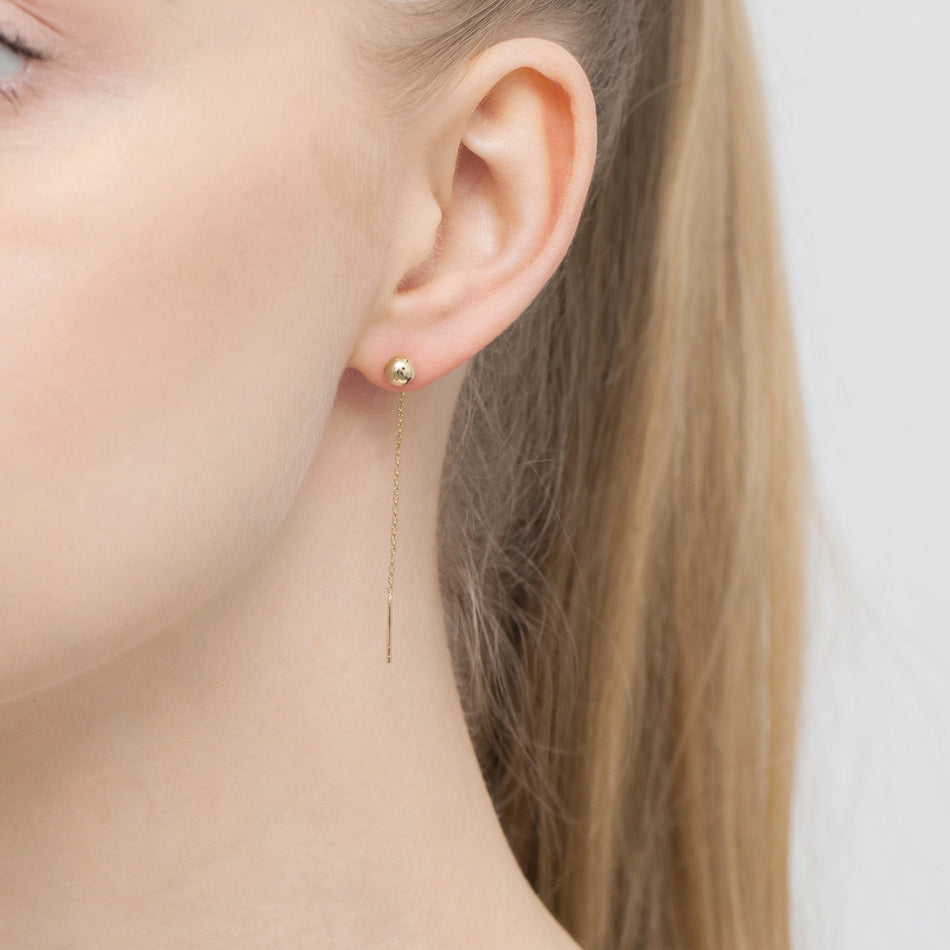 Gold Pull-Through Earrings Beads