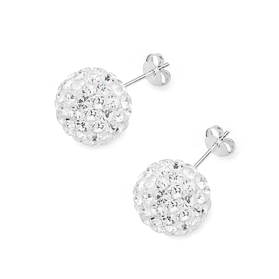 Silver Stud Earrings with Zirconia