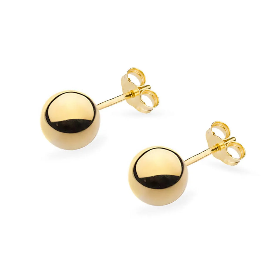 Classic Gold Stud Earrings Beads 3-8mm